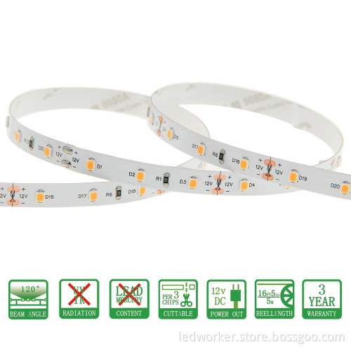 CRI90 12V 120LEDs CW WW 2835 SMD LED Strip Light